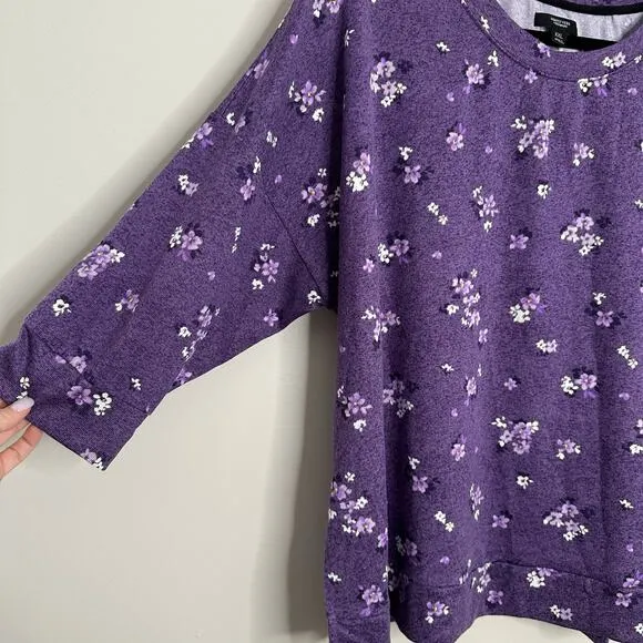 Simply Vera by Vera Wang 2 piece Purple Floral PJ Set XXL