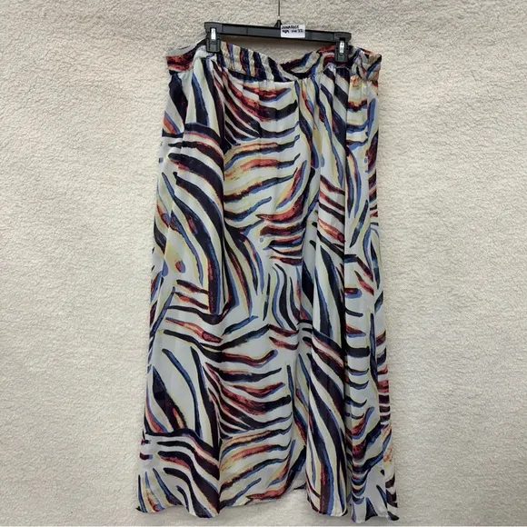 Size 22 - JUNAROSE - Multi Printed Midi Skirt Flowy Maxi Rent the Runway RTR