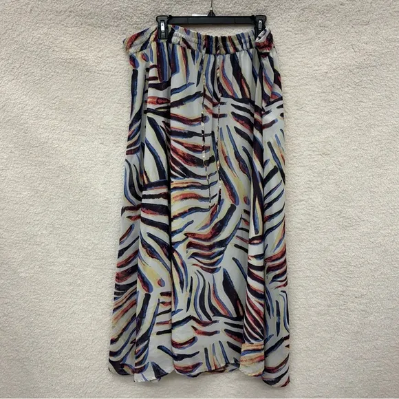 Size 22 - JUNAROSE - Multi Printed Midi Skirt Flowy Maxi Rent the Runway RTR