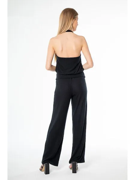 Sleeveless Wrap-Front Halter Top