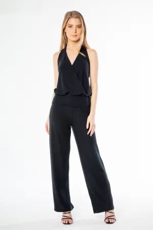 Sleeveless Wrap-Front Halter Top