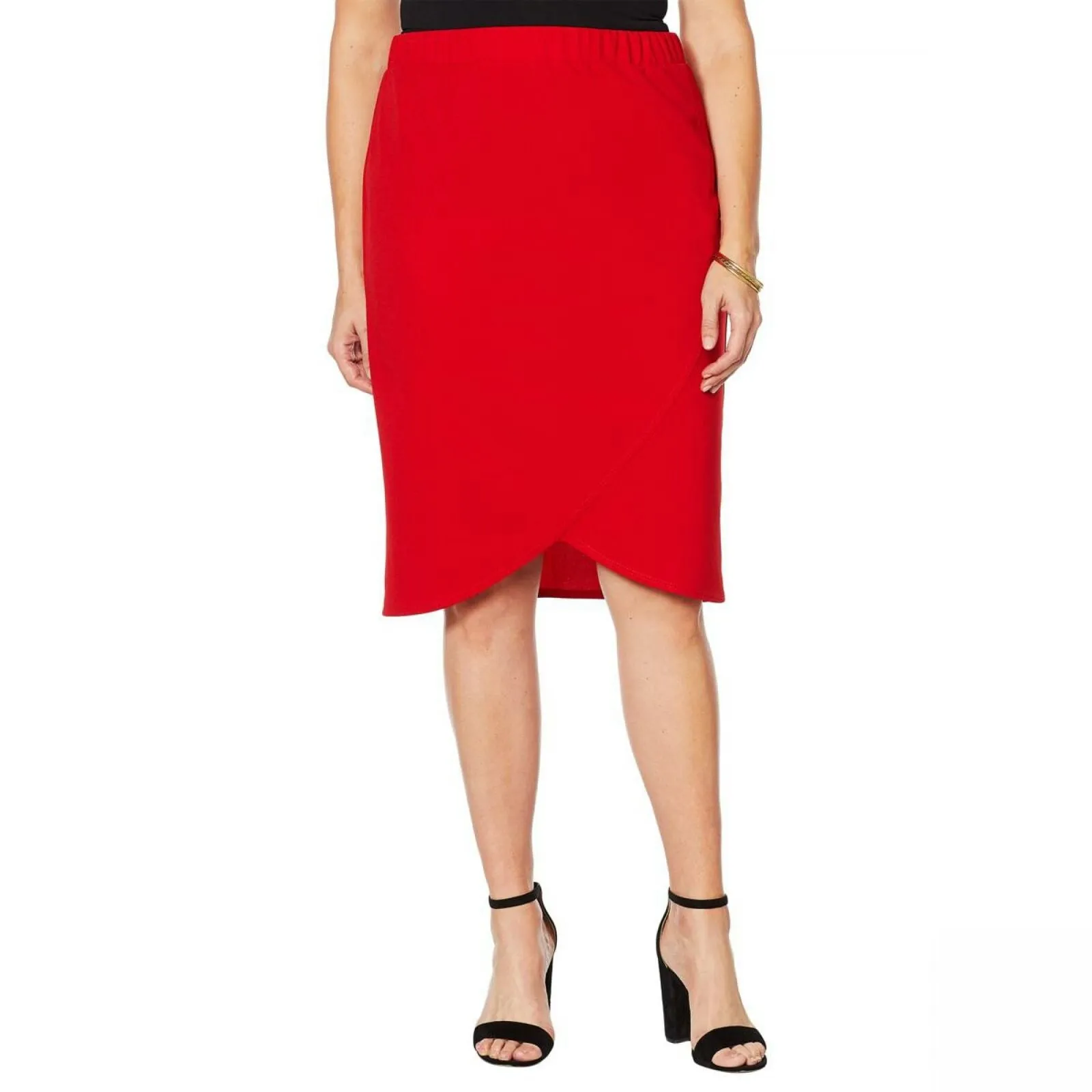 Slinky Brand Women's Luxe Crepe Tulip Pencil Skirt
