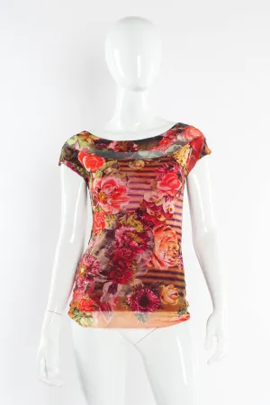 Soleil Floral Bloom Mesh Top
