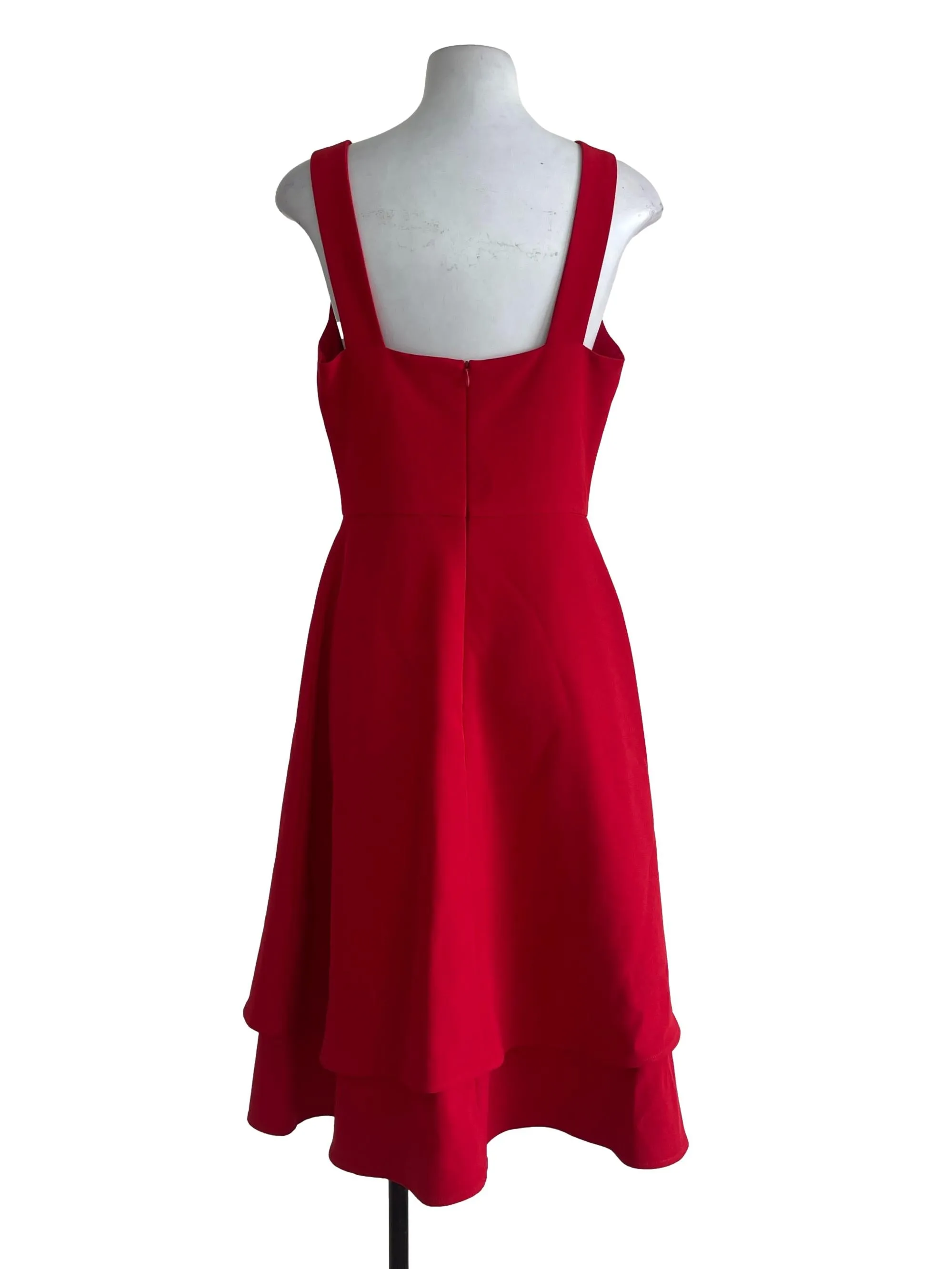 Solid Red Flare Dress