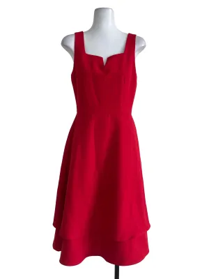 Solid Red Flare Dress