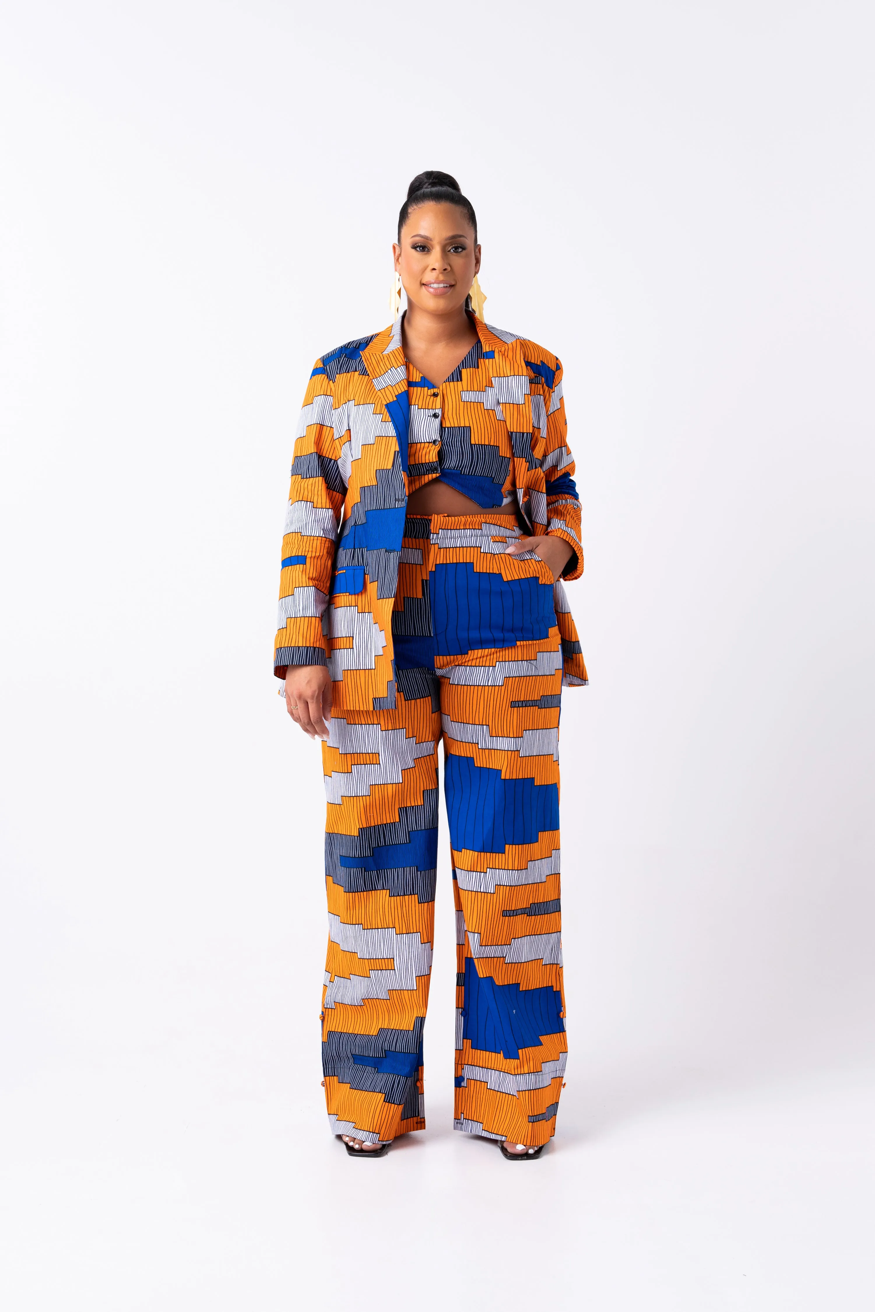 SOMIE African Print high waist trousers ( 3 LENGTH)