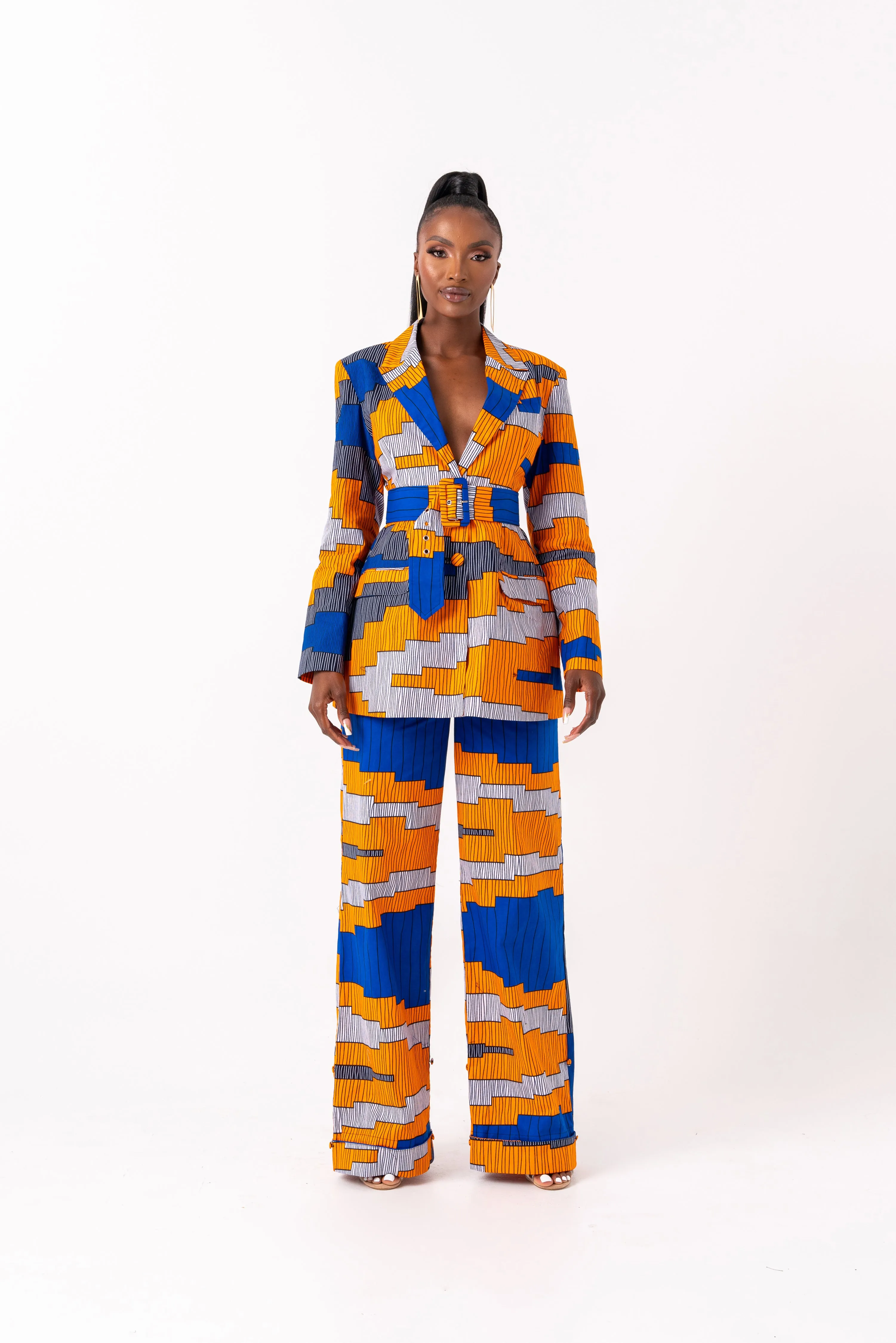 SOMIE African Print high waist trousers ( 3 LENGTH)