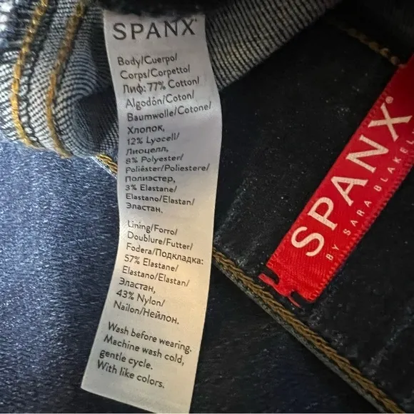 SPANX Denim Leggings Pants High Rise Blue Jean Size Medium