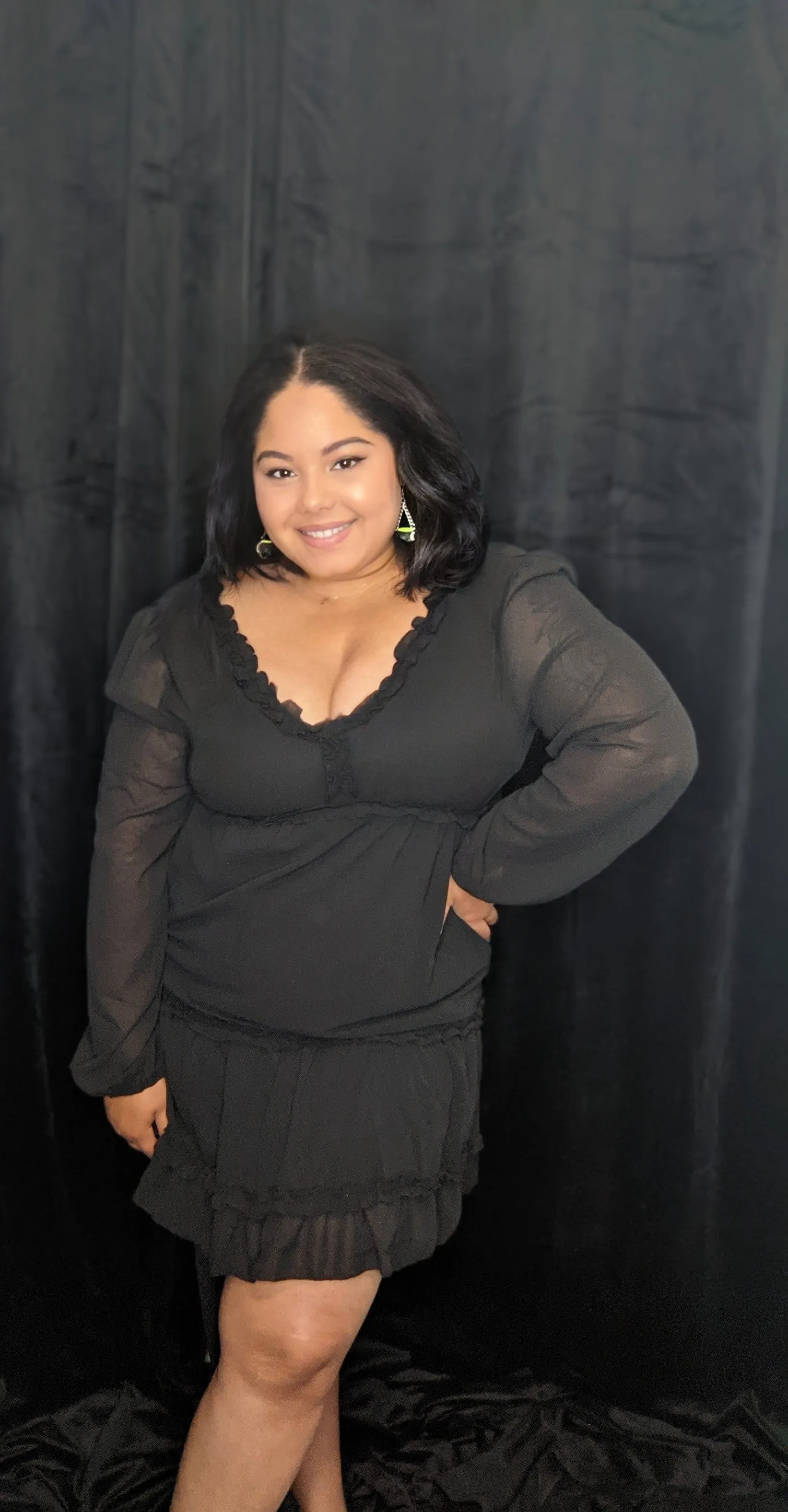 Spellman Black Long Sleeve Dress