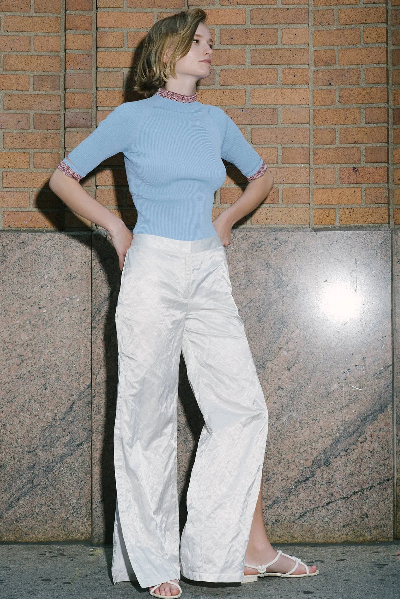 Split Seam Pants - Bone
