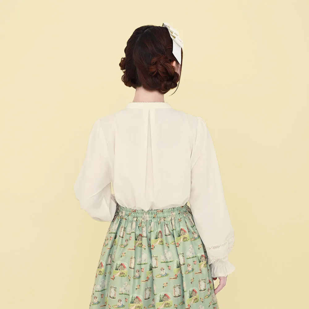 Stand Collar Pullover Blouse