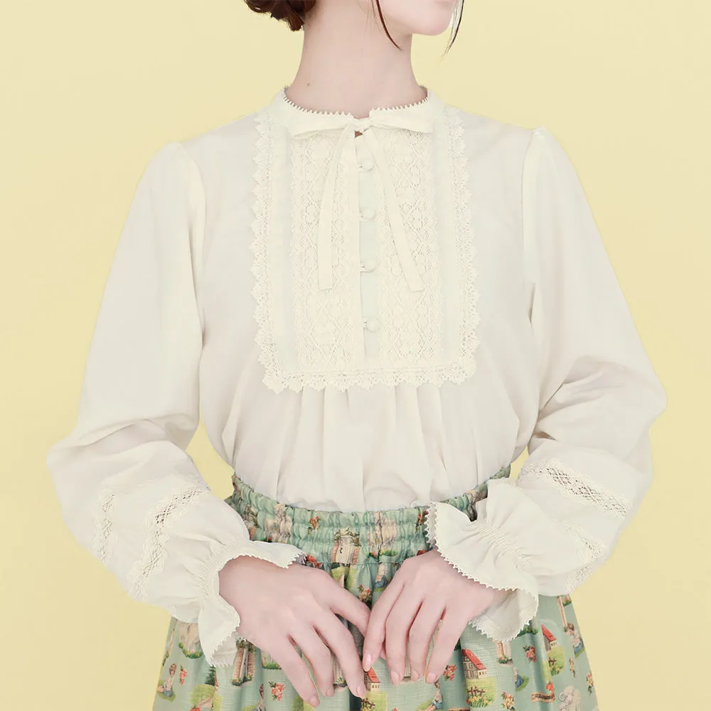 Stand Collar Pullover Blouse