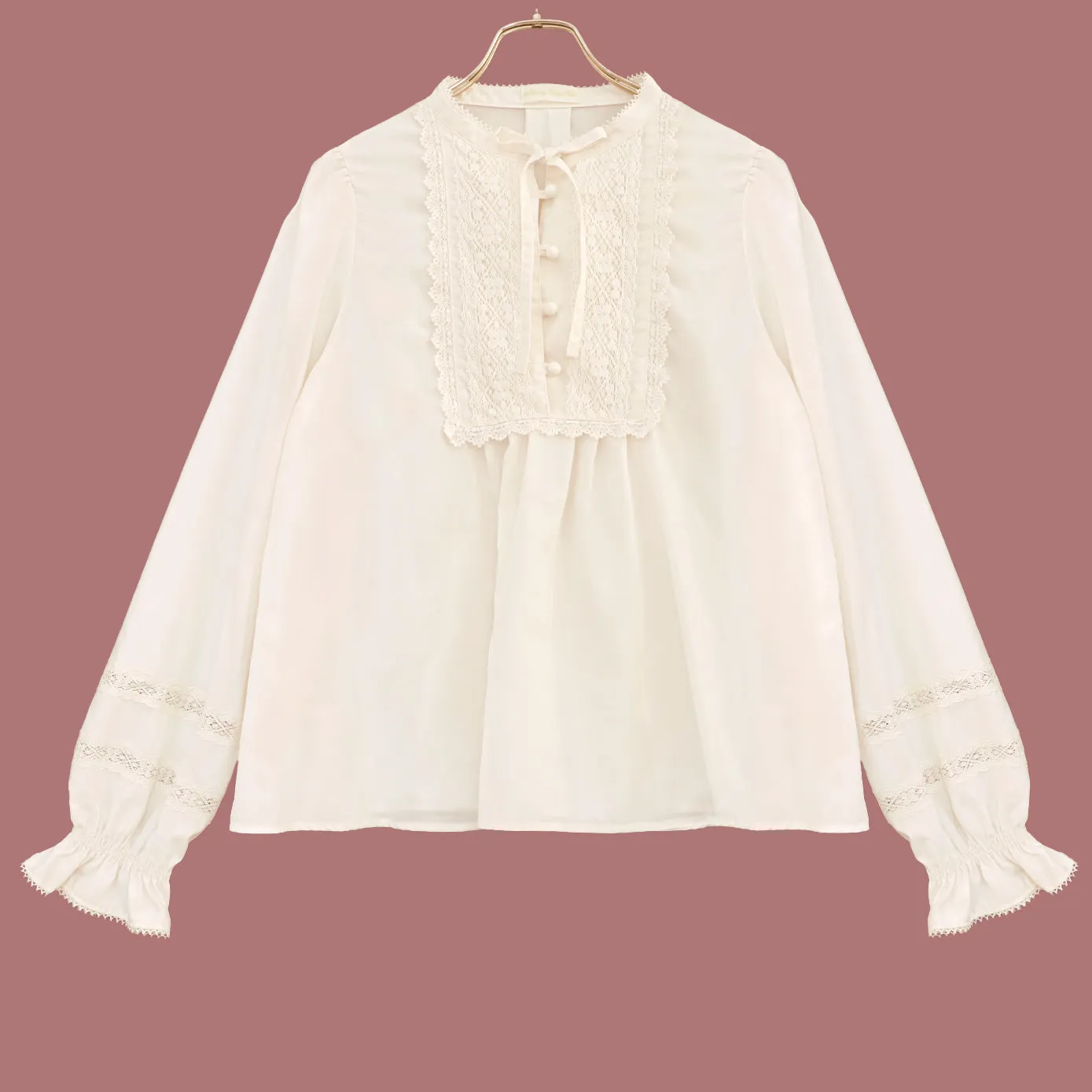 Stand Collar Pullover Blouse