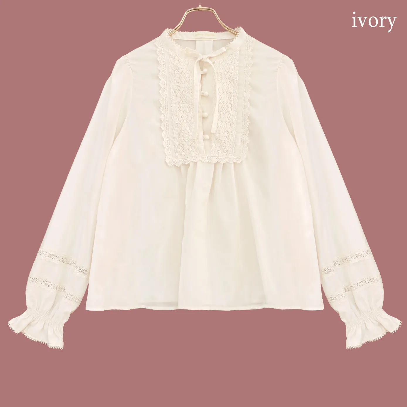 Stand Collar Pullover Blouse
