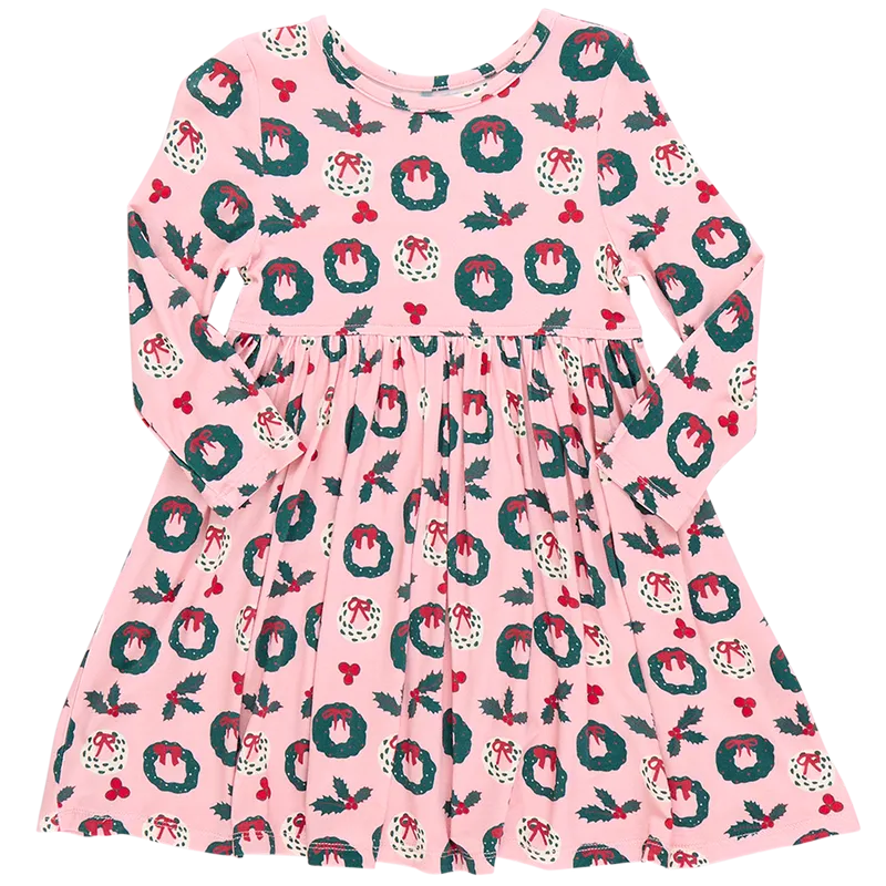 Steph Dress | Wreaths & Holly