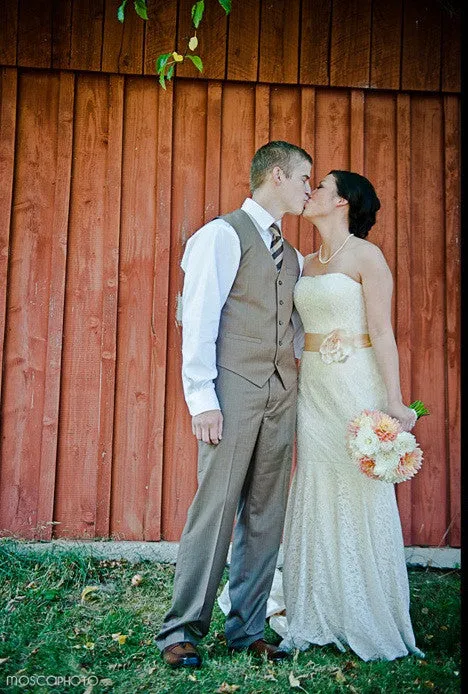 Strapless Cotton Lace Mermaid Wedding Dress | Angela