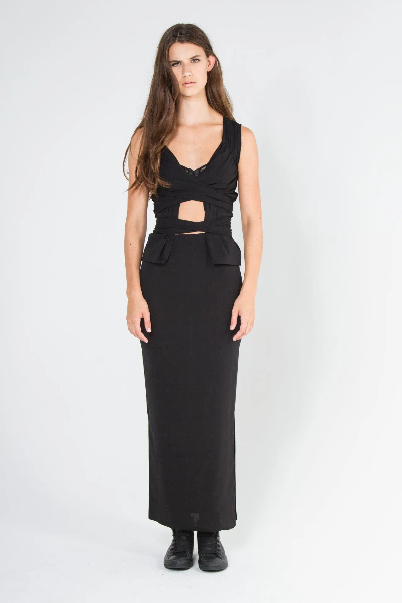 Stretch Silk Wrap Top