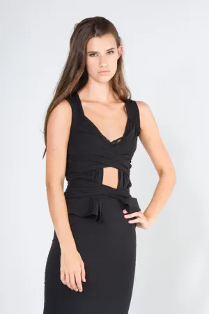 Stretch Silk Wrap Top