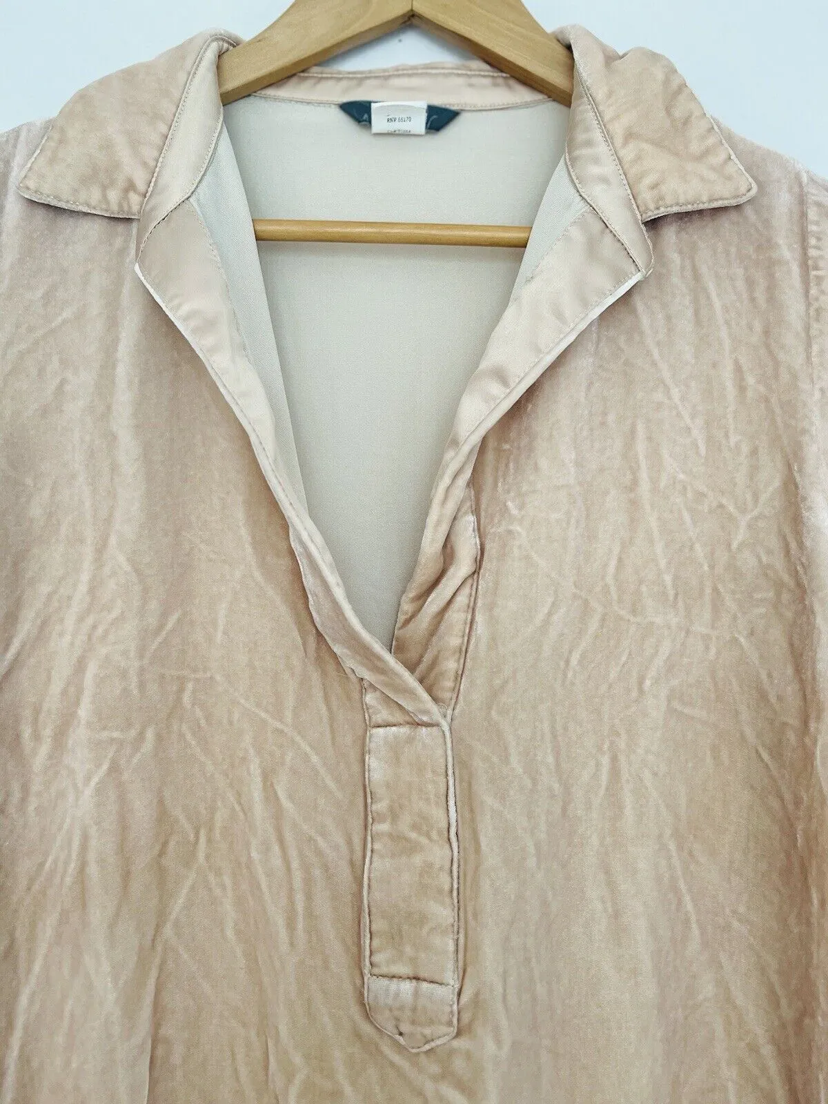 Sundance Blue Tassel 100% Silk Velvet Velour Top Tunic V Neck Collar Hi-Low