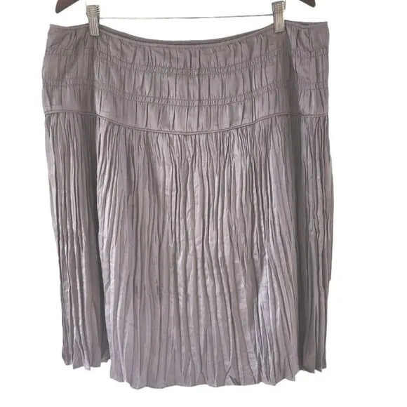 Sundance Gold Pleated Side Zip Skirt Fully Lined Women Size 16