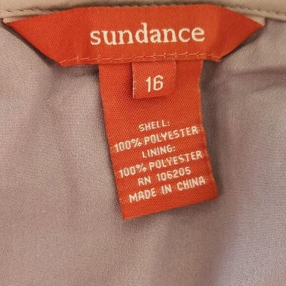 Sundance Gold Pleated Side Zip Skirt Fully Lined Women Size 16