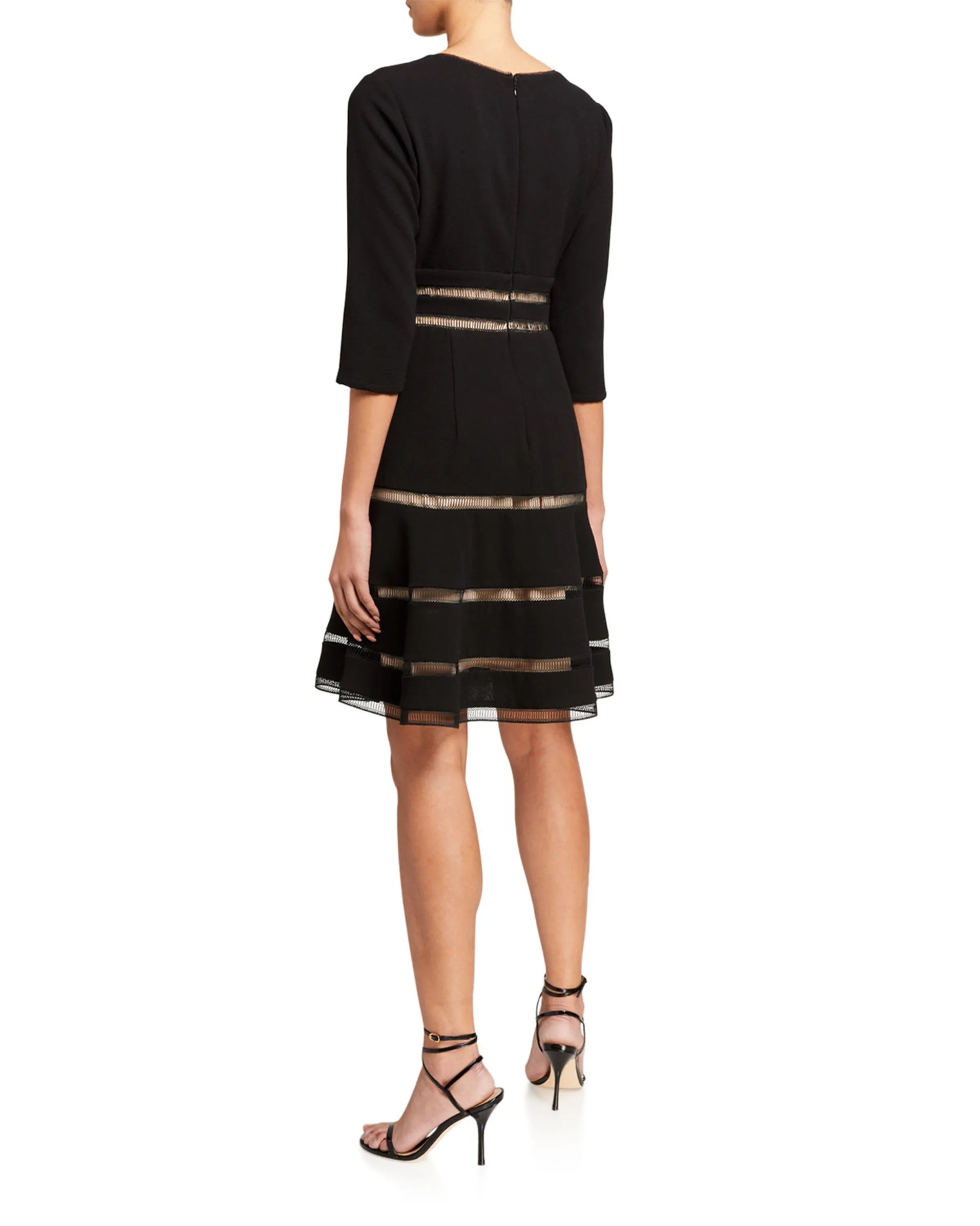 Surplice Dress with Trim Detail in Black