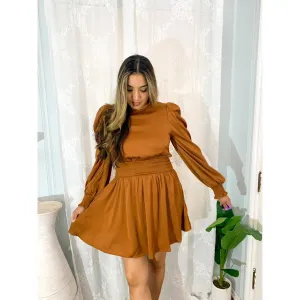 Sweet Like Honey Cutout Back Mini Dress - Camel