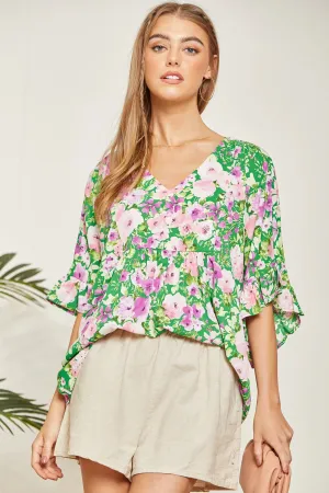 Sweet Pea Floral Poncho blouse S - 3XL * on sale *