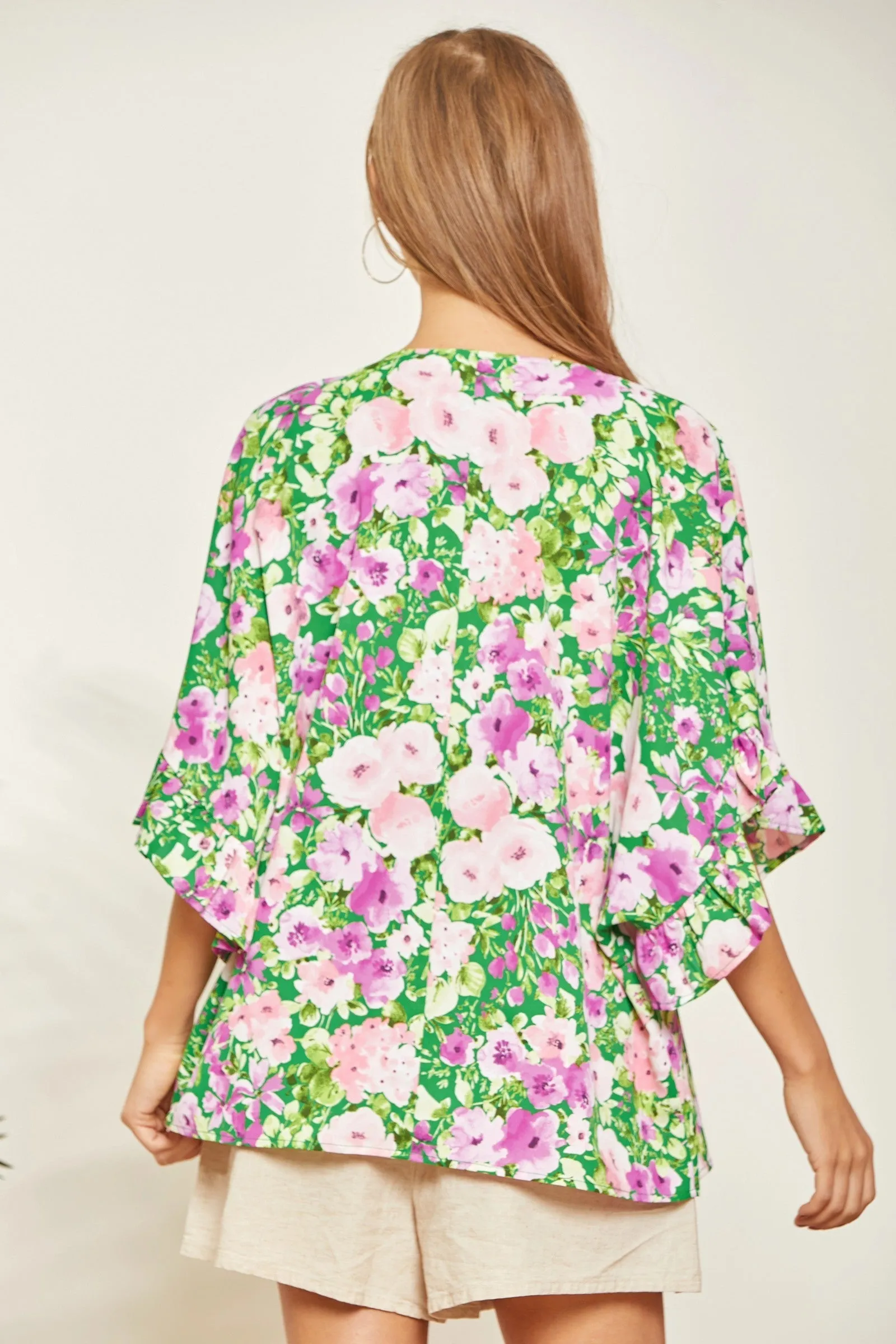 Sweet Pea Floral Poncho blouse S - 3XL * on sale *