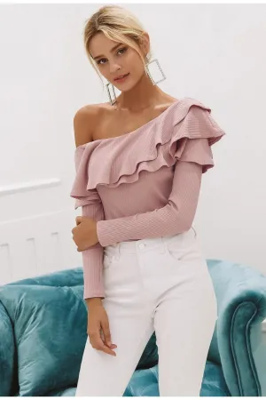 Sweet Wishes Slim Fit Knitted Blouse - Pink