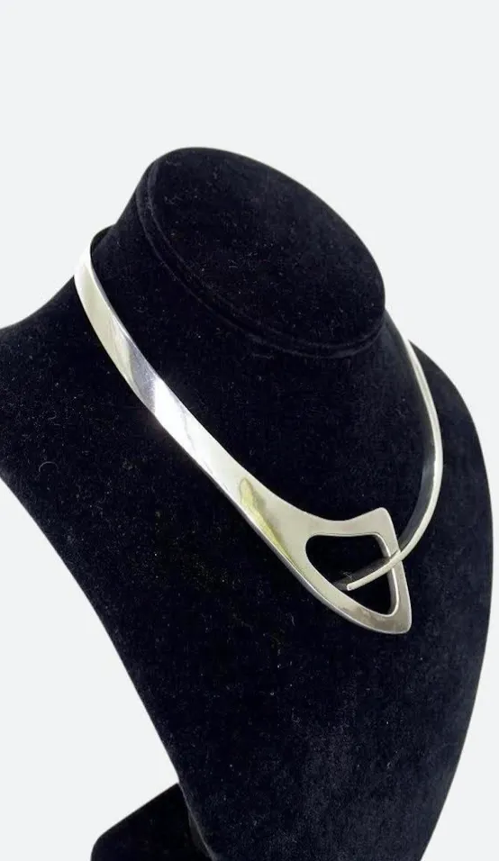 Taxco Mexico Silver Modernist Collar Choker