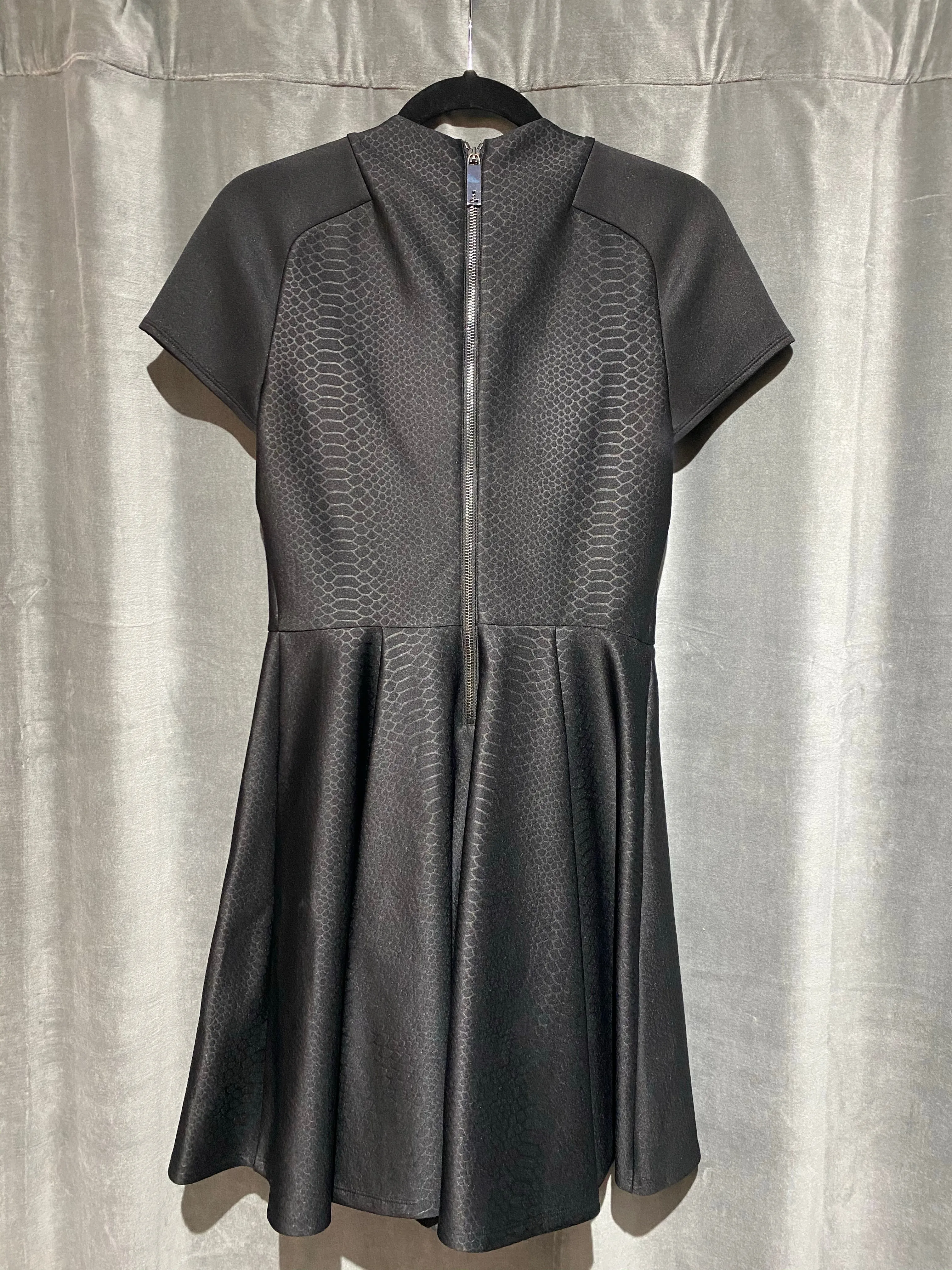 Ted Baker Black Fit and Flare Short Sleeve Dress