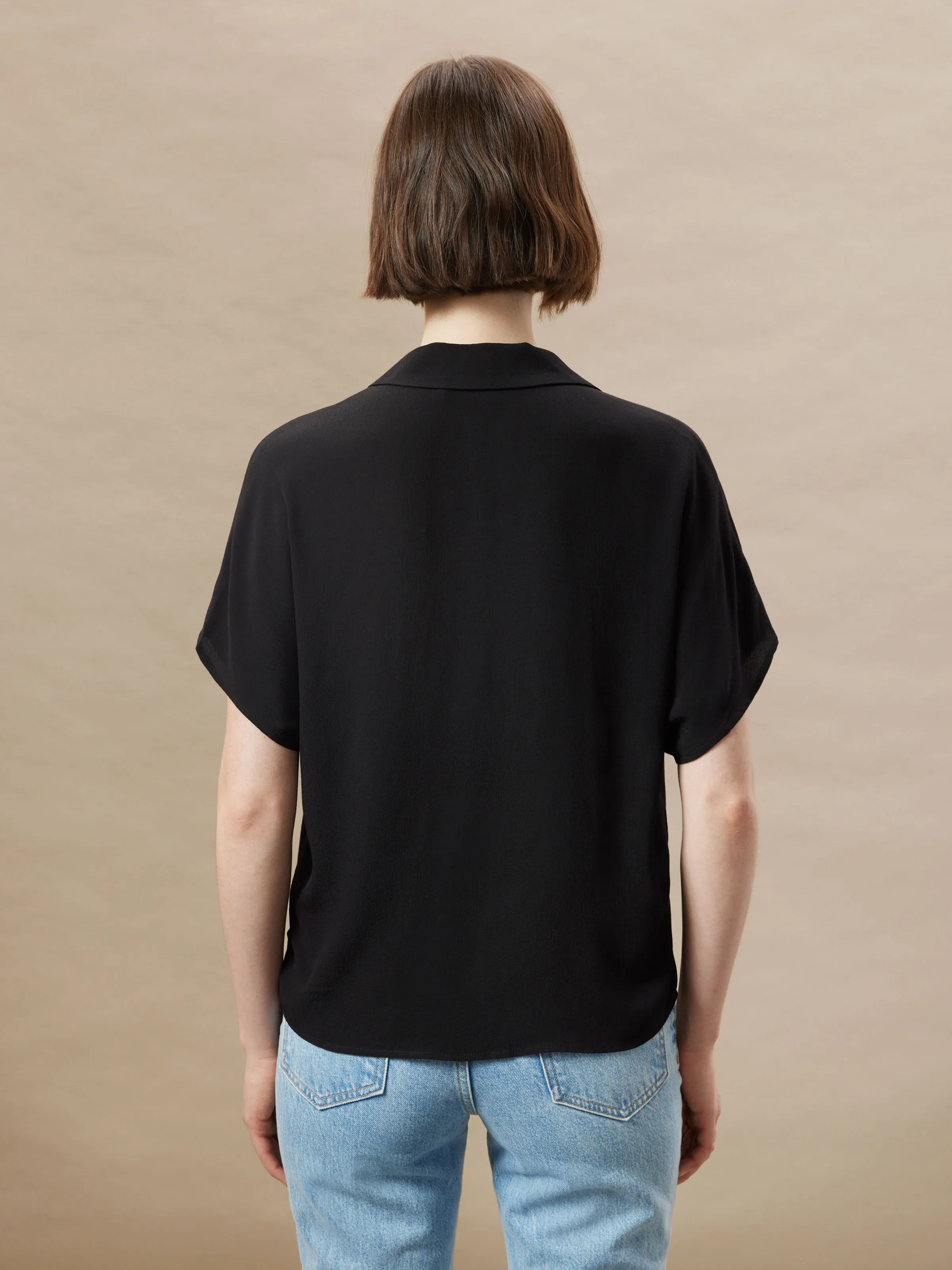 The Camp Collar Blouse in Black