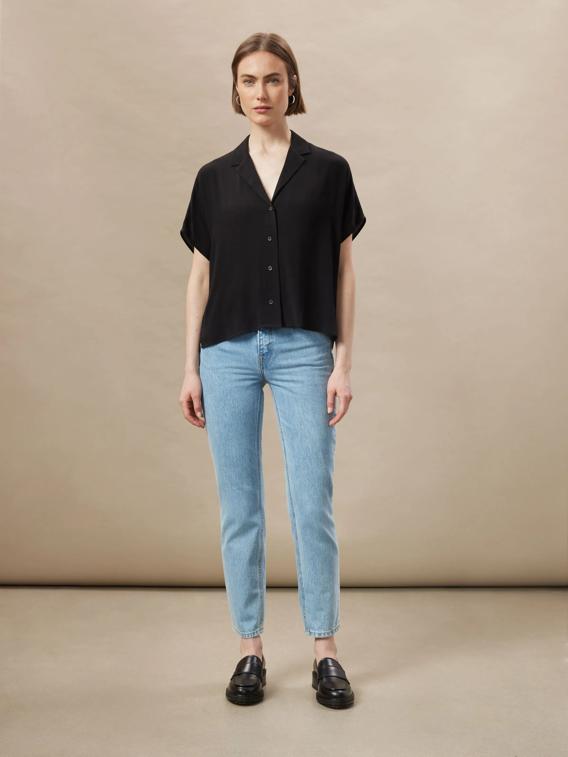 The Camp Collar Blouse in Black