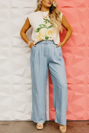 The Peter Pleated Chambray Pants