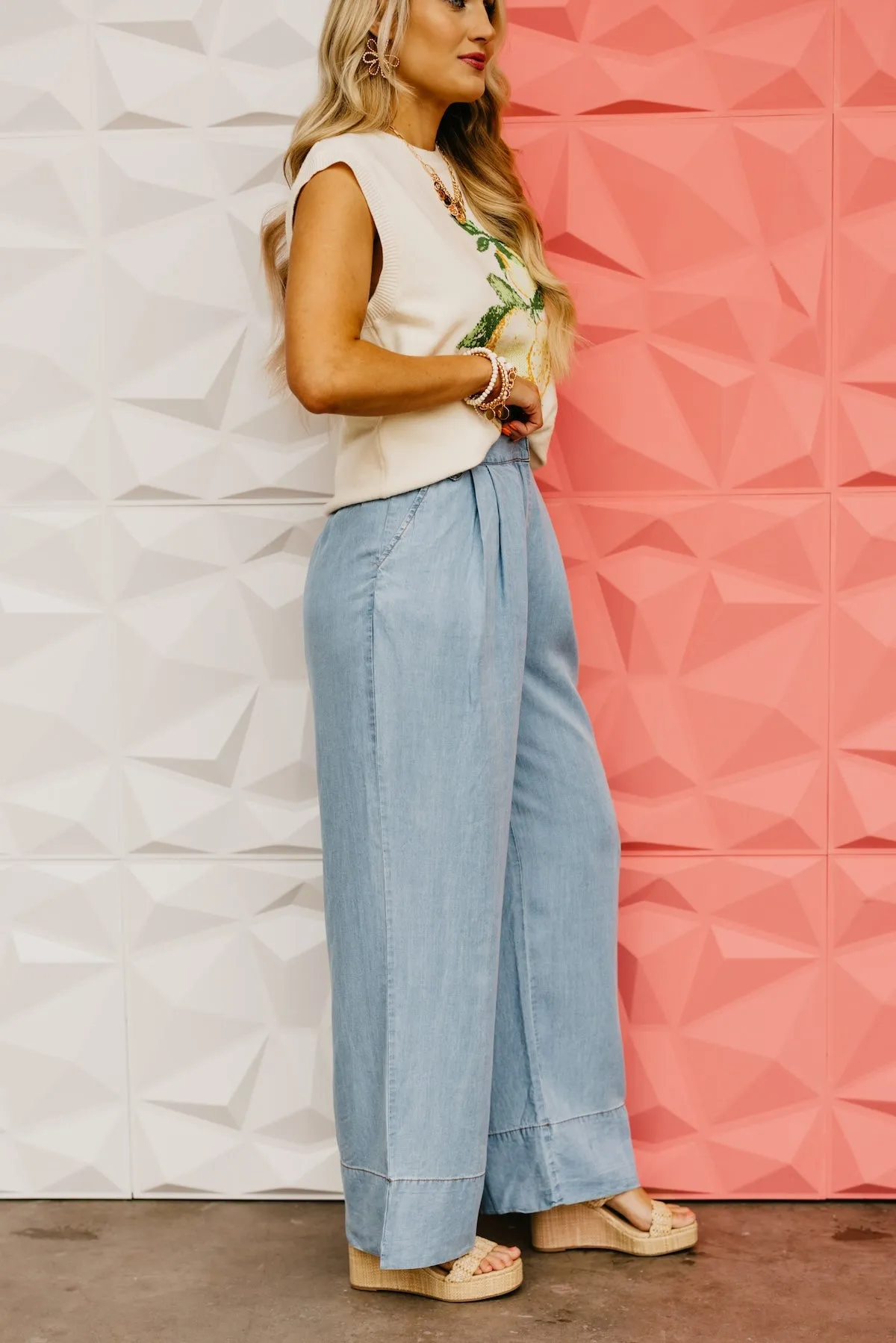 The Peter Pleated Chambray Pants
