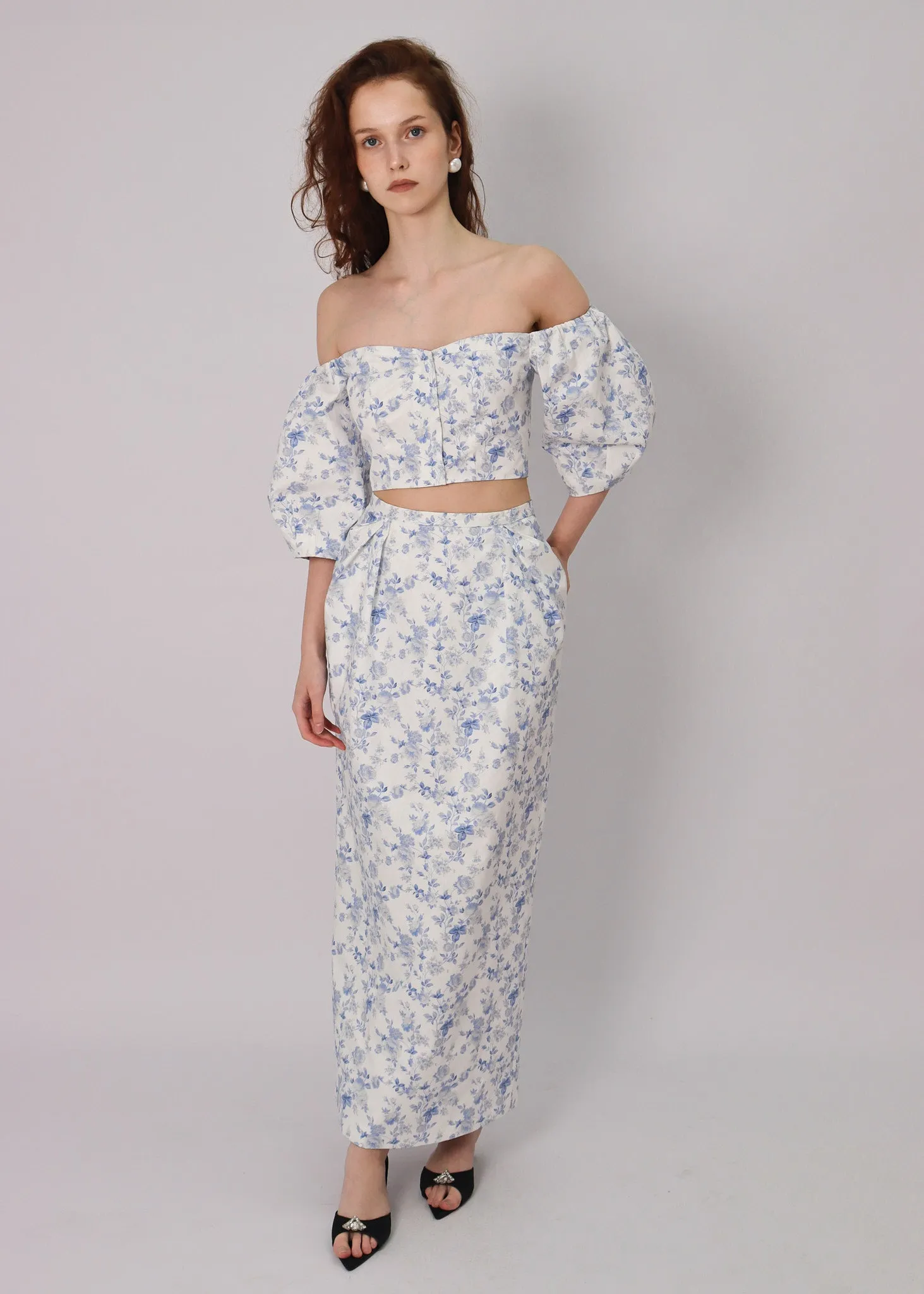 The Tulip Midi Skirt in Mermaids Shore