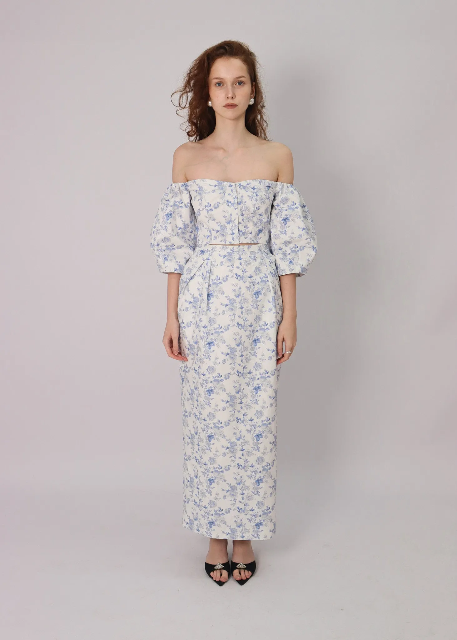 The Tulip Midi Skirt in Mermaids Shore