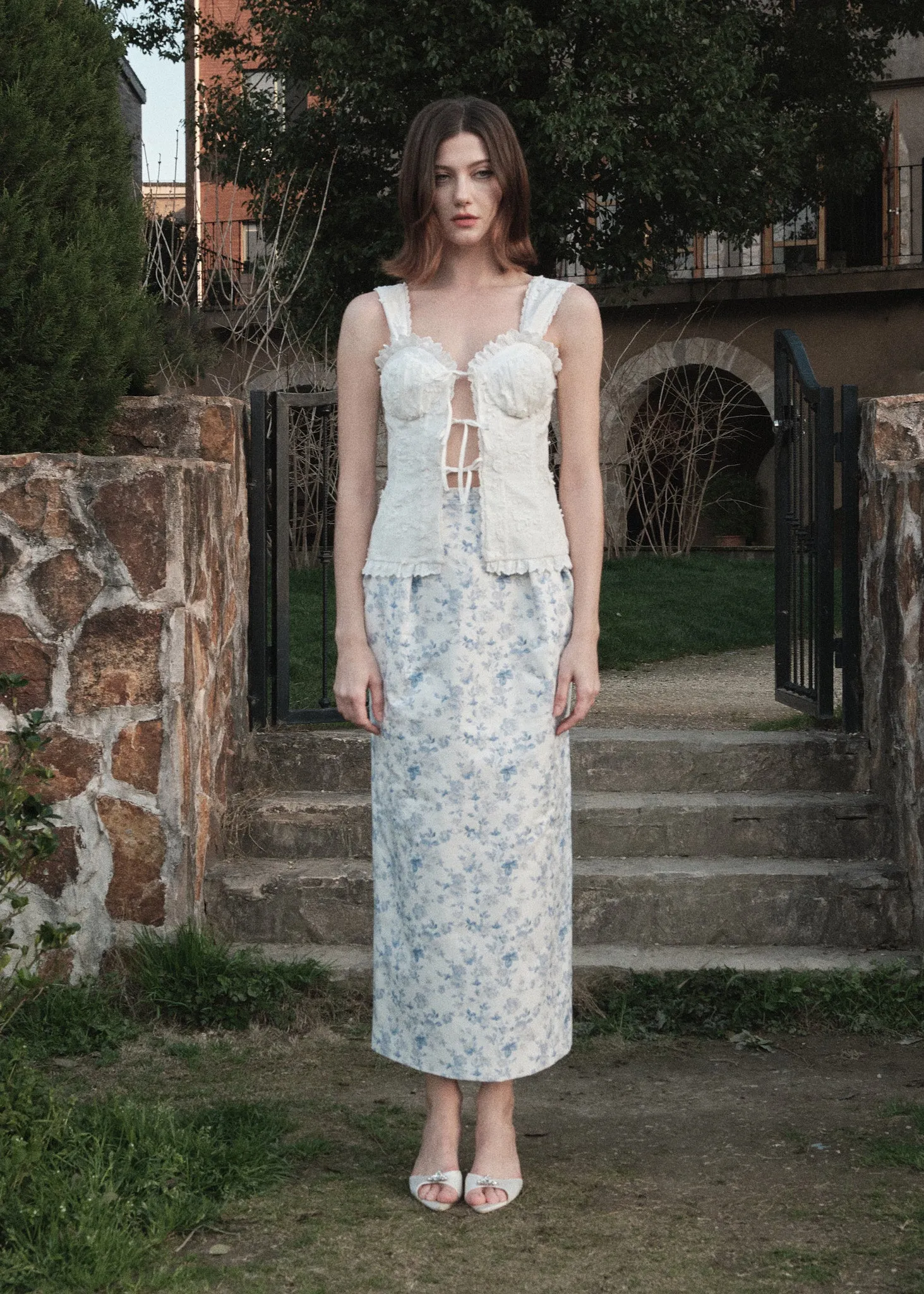 The Tulip Midi Skirt in Mermaids Shore