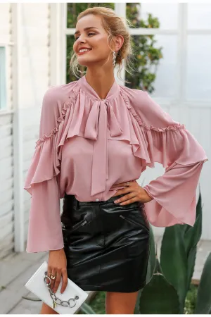 Timeless Ruffle Blouse - Nude Pink
