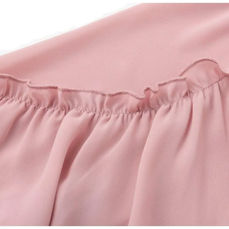 Timeless Ruffle Blouse - Nude Pink