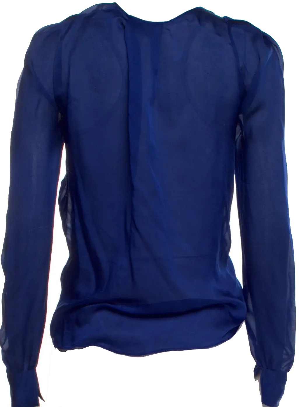 TOM FORD NY. Blue Silk V-Neck Blouse