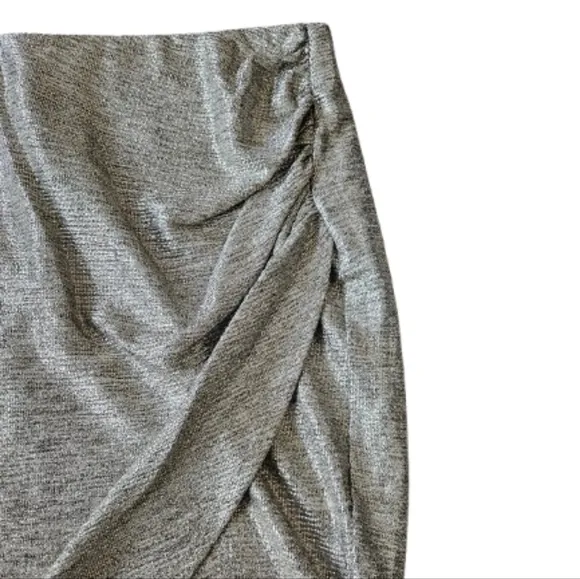 Torrid plus foil knit tulip hem mini skirt, 4XL, silver