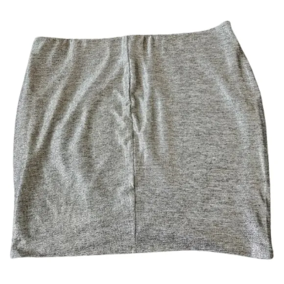 Torrid plus foil knit tulip hem mini skirt, 4XL, silver