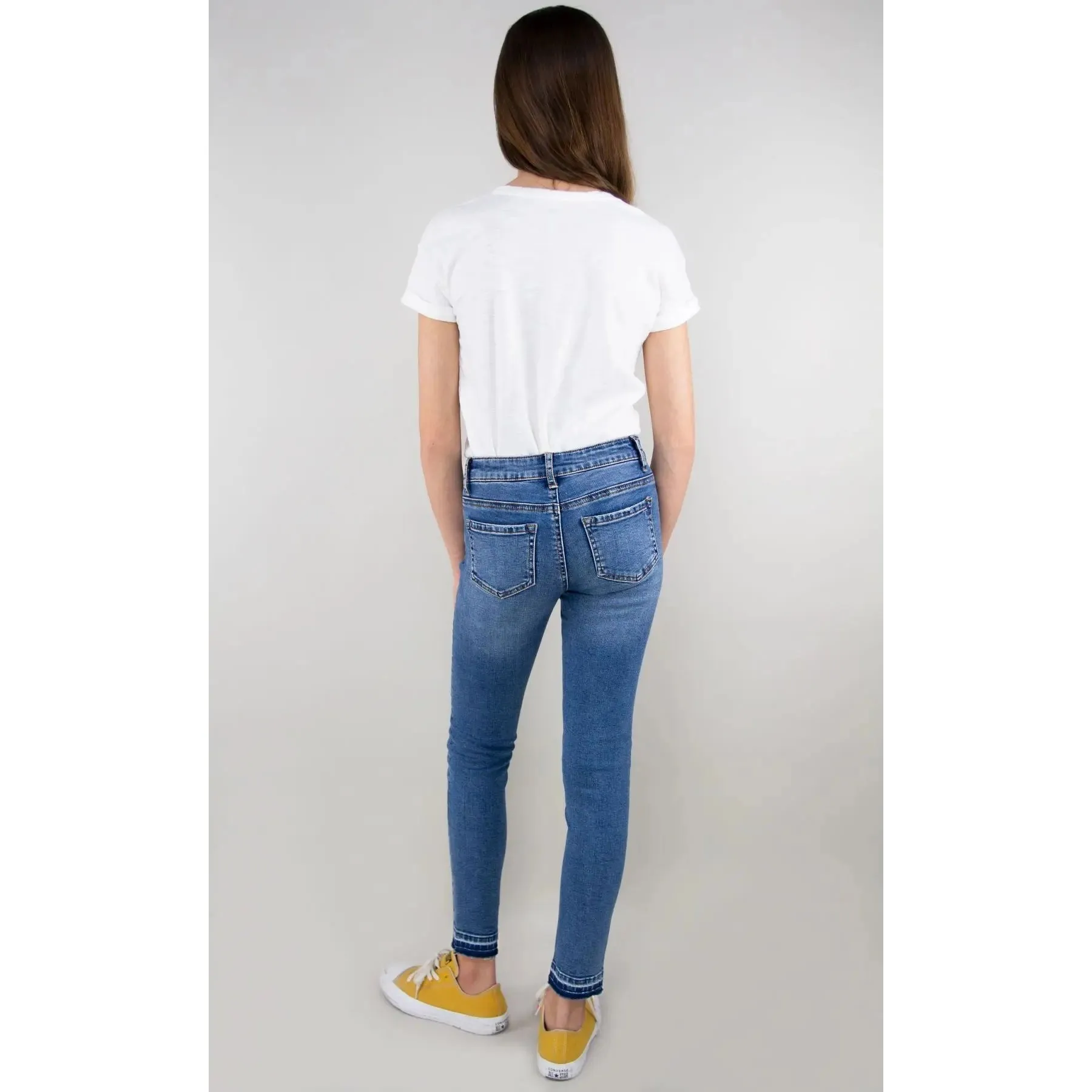 Tractr Girls Nina High Rise Release Hew Skinny - Indigo