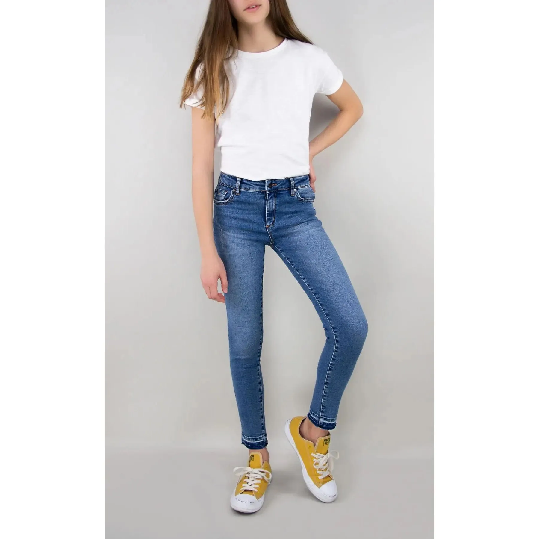 Tractr Girls Nina High Rise Release Hew Skinny - Indigo