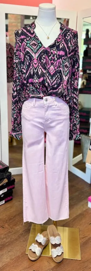 Tribal Faux Knot Violet Top