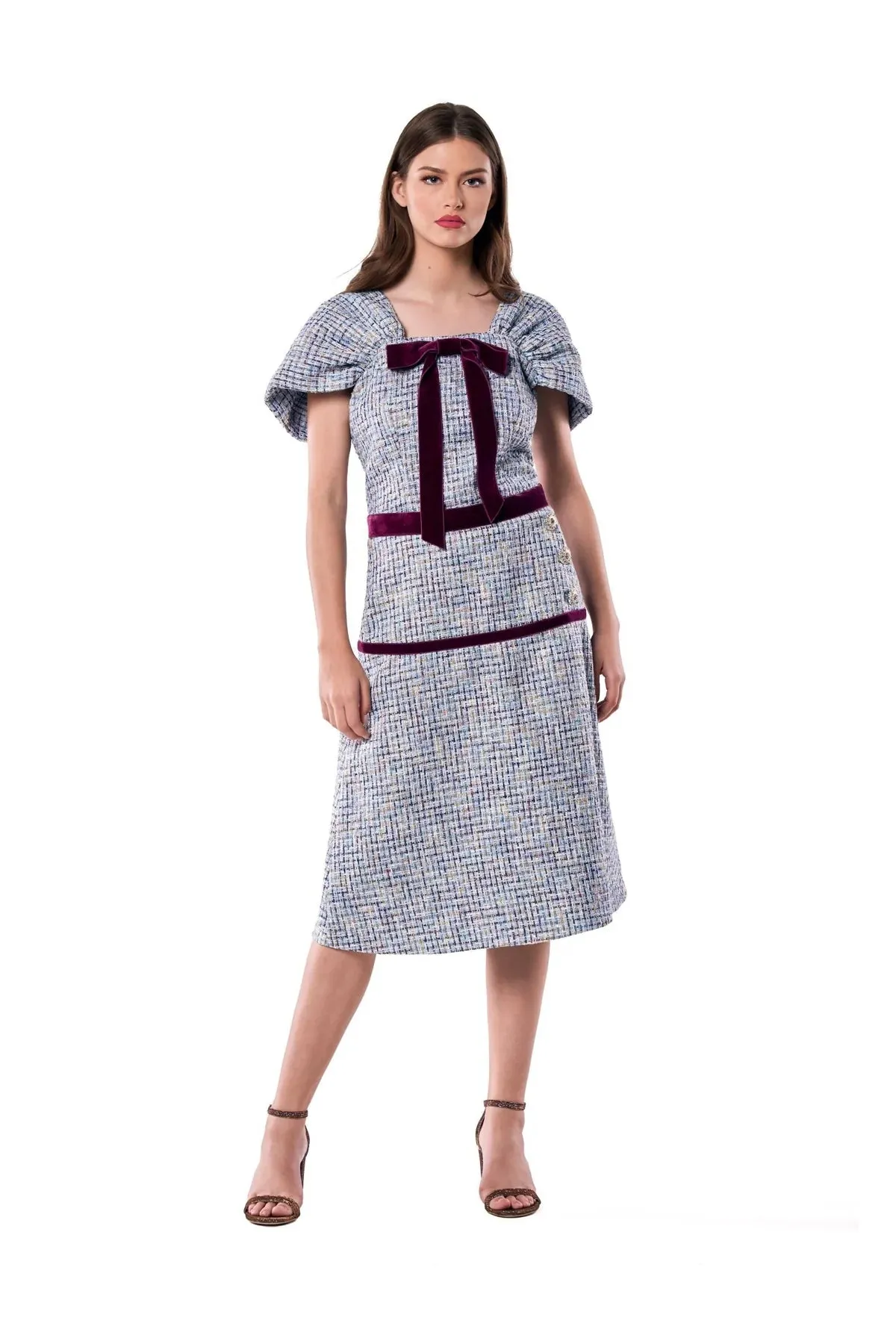 Tweed Skirt in Blue