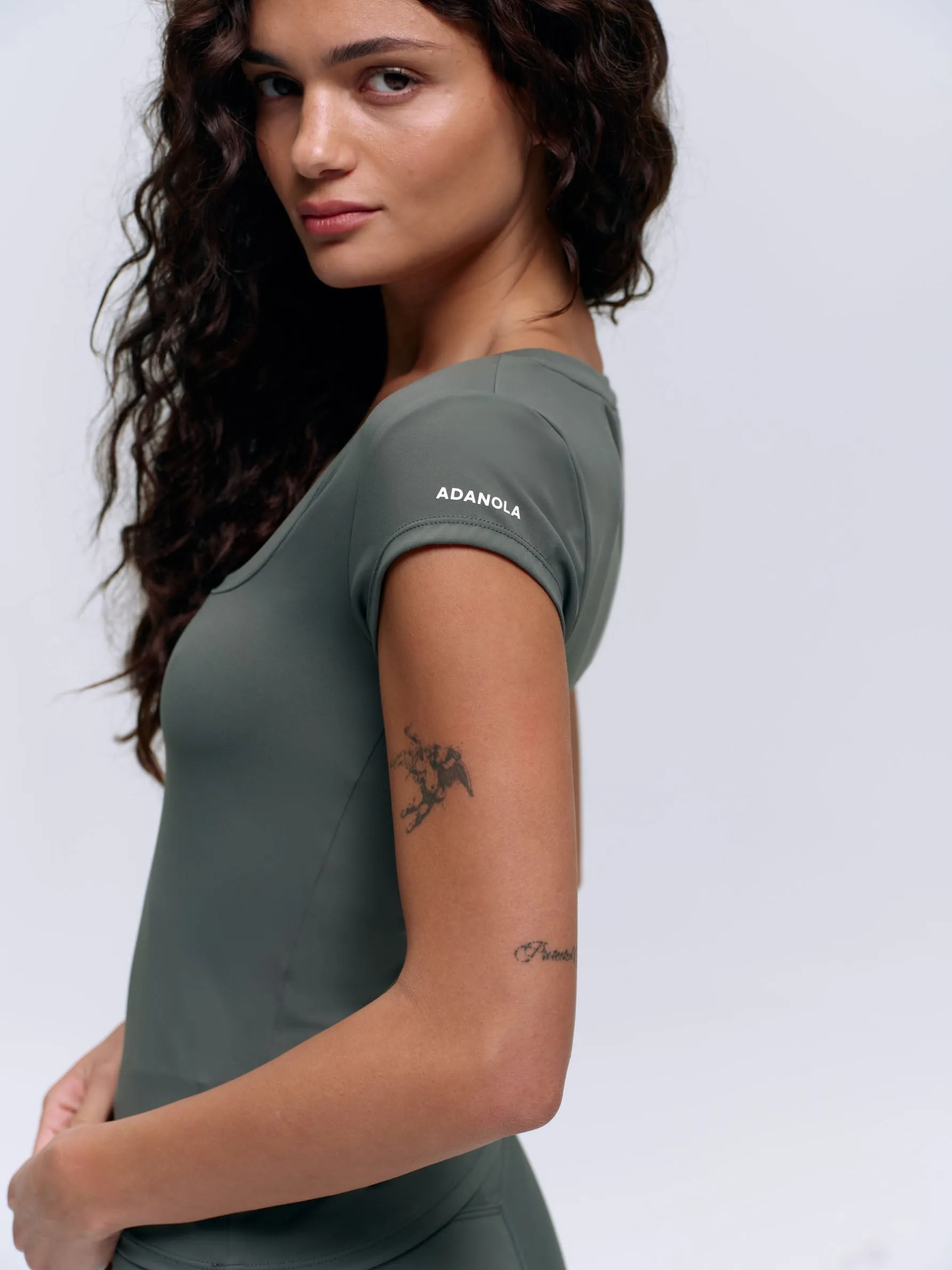 Ultimate Scoop Neck Cap Sleeve Top - Sea Green
