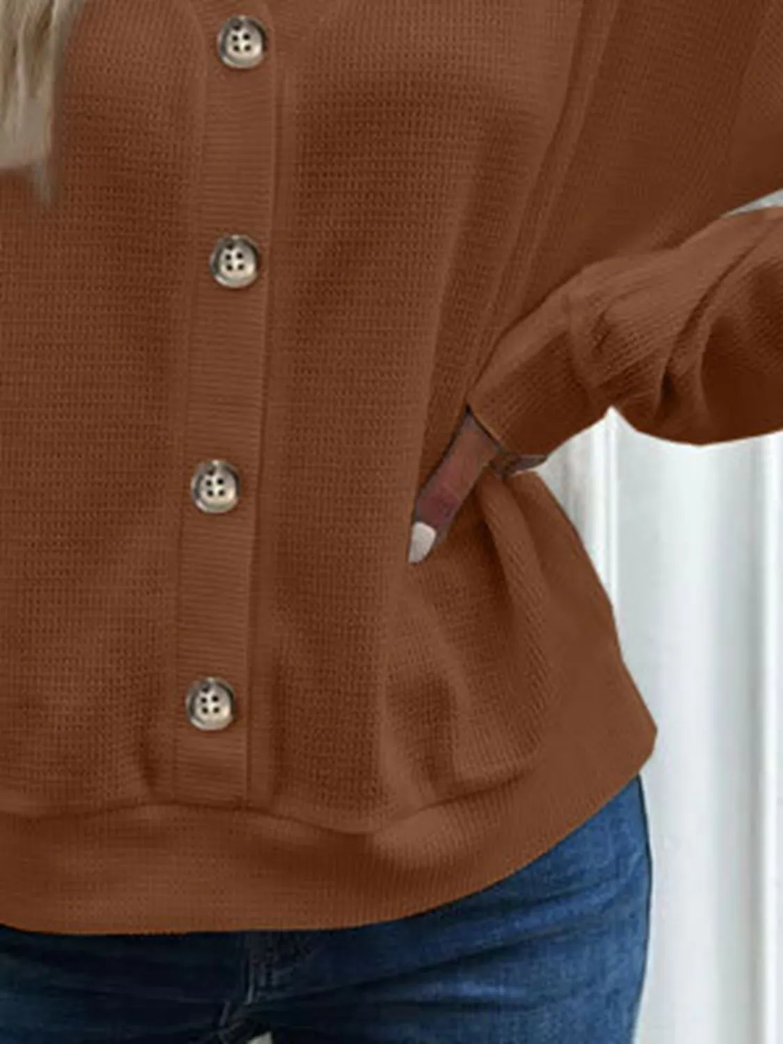 V-Neck Dropped Shoulder Blouse (6 Colors)
